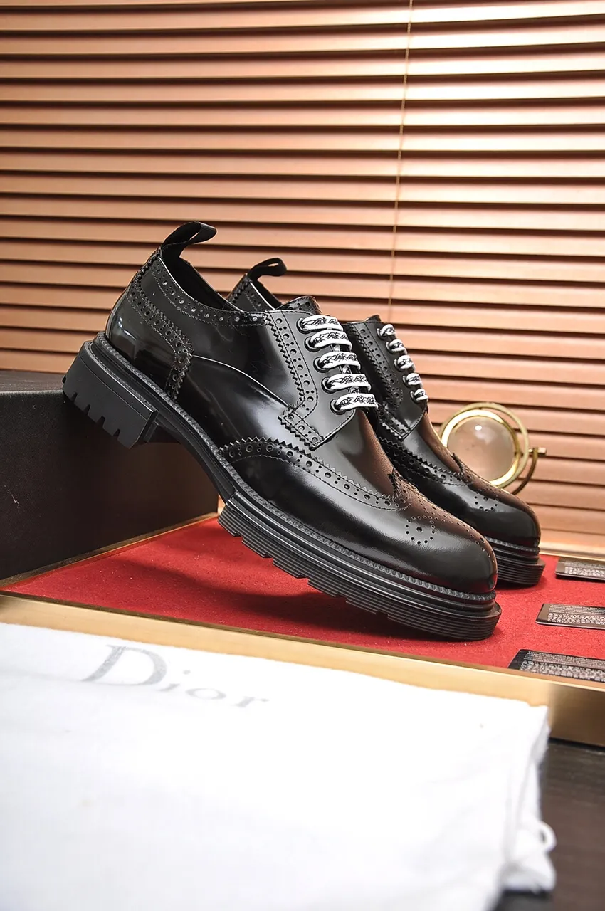 Men's shoes 💰700💶 [Dior] high-end goods Niuli original order quality Dior —🆘.Dior original order purchasing, high-end leather shoes, fabric: imported from Italy open-edge beaded cowhide ➕ water-dyed cowhide/cowhide lining ➕ special original outsole, fine workmanship, real-life shooting 🎬 size: 38-45 (customized at 45)